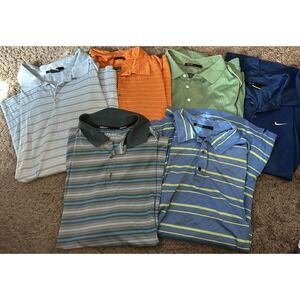 Tiger Woods Nike Golf Polos Short Sleeve Shirts Lot Of 6‎ Xlarge